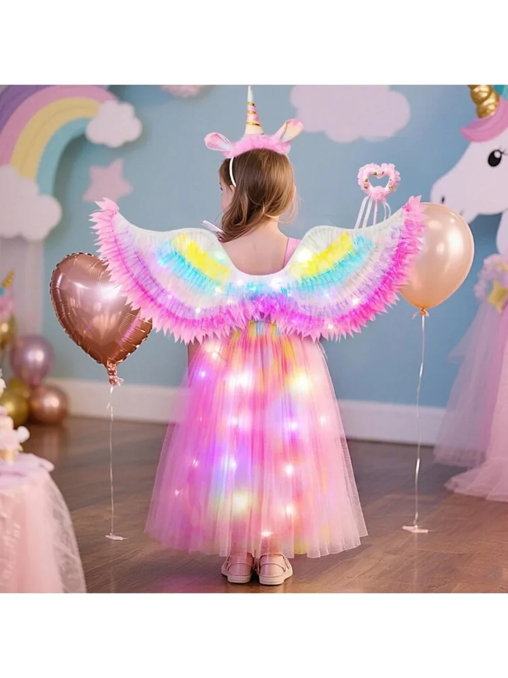 Light Up Unicorn Dress for Girls - Toddler Princess Costume, Halloween